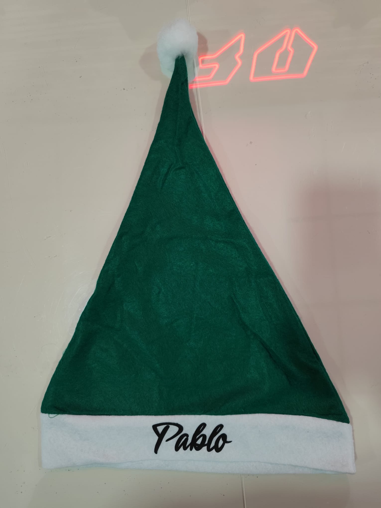 Gorro verde papa noel personalizado