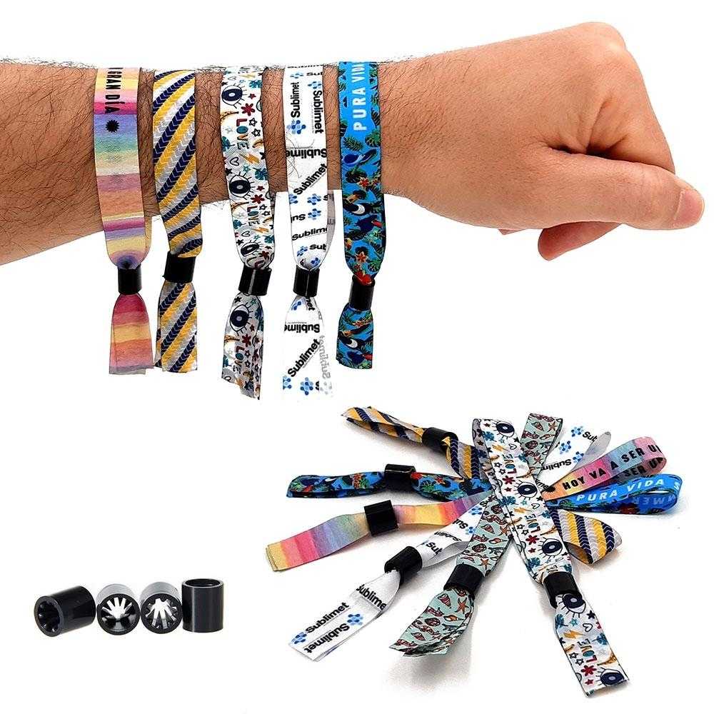 Pulseras de tela con cierre seguridad