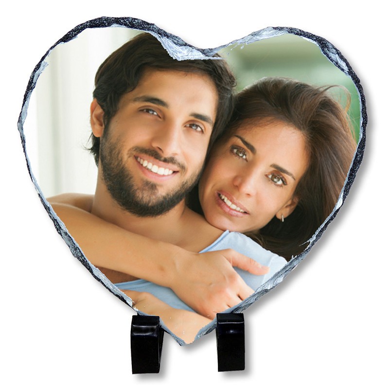 Portafotos corazon pizarra