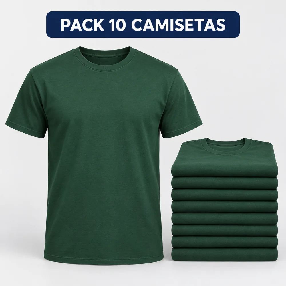 Pack de diez camisetas del mismo color, con tallas a elegir